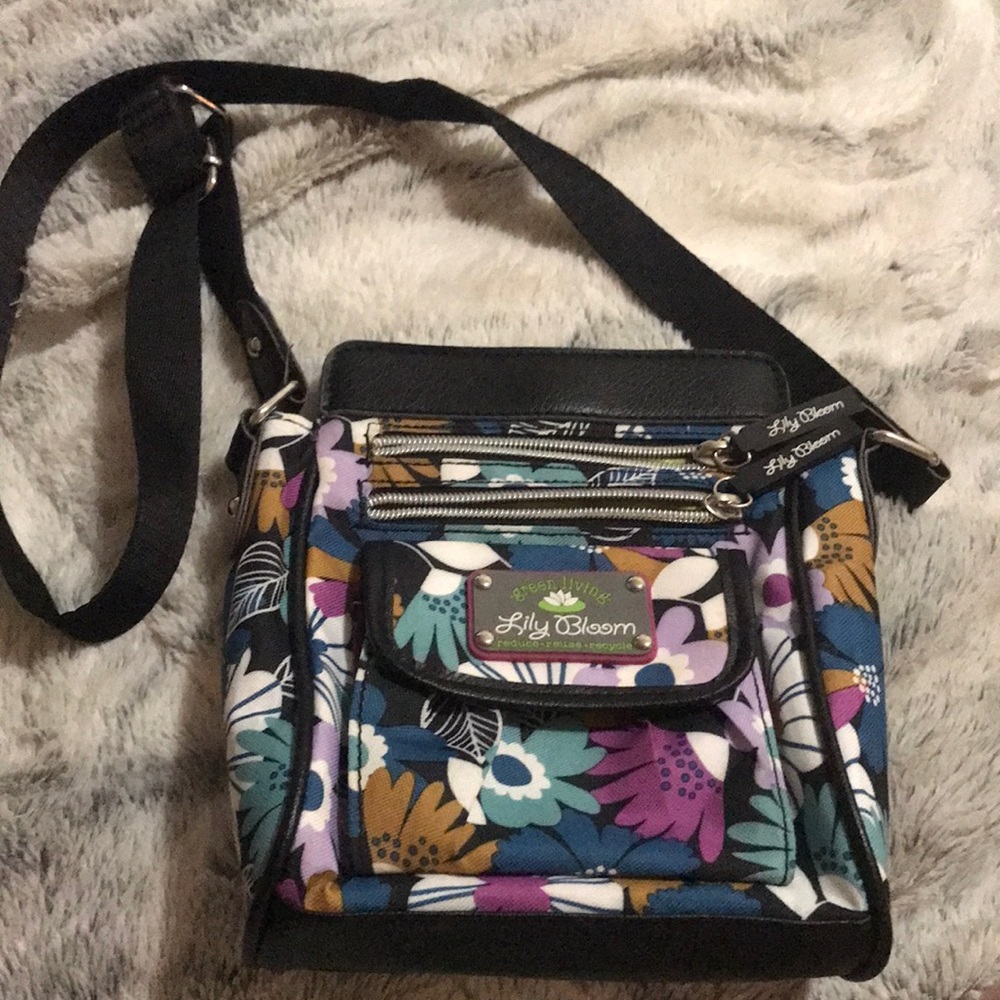 Multicolor flower crossbody purse